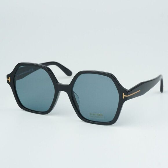 NEW Tom Ford FT1032-F ROMY 01A Black Blue Square Oversized Women Sunglasses - Picture 6 of 11